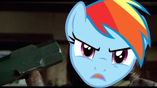 Size: 500x281 | Tagged: annie wilkes, crossover, derpibooru import, edit, misery, rainbow dash, safe, stephen king