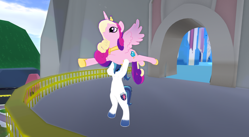 Size: 1920x1058 | Tagged: derpibooru import, epic wife tossing, fastball special, princess cadance, safe, scene interpretation, second life, shining armor