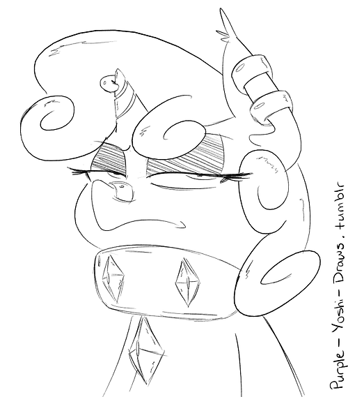 Size: 500x569 | Tagged: safe, artist:purple-yoshi-draws, derpibooru import, sweetie belle, 30 minute art challenge, meanie belle, monochrome, solo