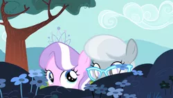 Size: 1280x720 | Tagged: derpibooru import, diamond tiara, eyes, flight to the finish, glasses, safe, screencap, silver spoon, tiara