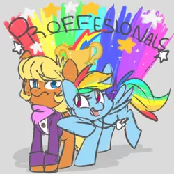 Size: 500x500 | Tagged: safe, artist:mt, derpibooru import, ms. harshwhinny, rainbow dash, flight to the finish, professionalism