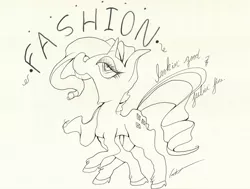 Size: 1086x820 | Tagged: safe, artist:getchanoodlewet, derpibooru import, rarity, monochrome, solo, traditional art