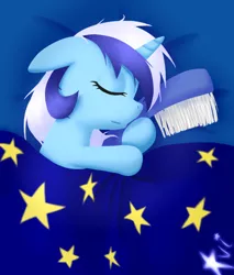 Size: 510x600 | Tagged: artist:avialexis25, derpibooru import, minuette, safe, sleeping, solo, toothbrush