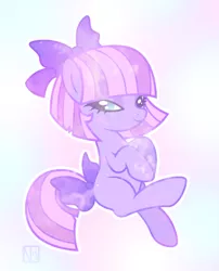 Size: 676x836 | Tagged: safe, artist:disfiguredstick, derpibooru import, oc, unofficial characters only, earth pony, pony, bedroom eyes, bow, female, mare, solo, tail bow