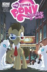 Size: 627x951 | Tagged: 3d glasses, changeling, comic, cover, derpibooru import, doctor who, doctor whooves, hot topic, idw, safe, the snowmen, time turner