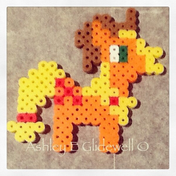 Size: 640x640 | Tagged: safe, artist:ashleyeglidewell, derpibooru import, applejack, beads, craft