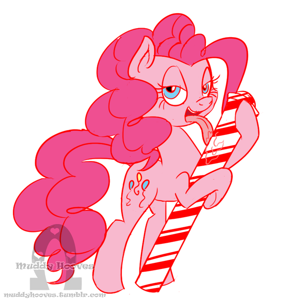 Size: 833x892 | Tagged: 30 minute art challenge, artist:muddyhooves, candy cane, derpibooru import, female, pinkie pie, solo, solo female, suggestive