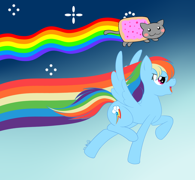 Size: 1603x1483 | Tagged: artist:itsuko103, derpibooru import, nyan cat, nyan dash, rainbow dash, safe