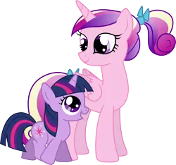Size: 5500x5149 | Tagged: absurd resolution, derpibooru import, filly, princess cadance, safe, simple background, transparent background, twilight sparkle, vector, younger