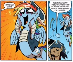 Size: 683x576 | Tagged: safe, derpibooru import, idw, captain hoofbeard, rainbow dash, spoiler:comic, spoiler:comic14, cute, dashabetes, dashface