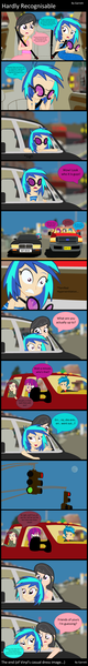 Size: 1975x14800 | Tagged: safe, artist:garretthegarret, derpibooru import, mystery mint, normal norman, octavia melody, rover, vinyl scratch, equestria girls, background human, bare shoulders, descriptive noise, female, ford, human coloration, jaguar (car), lesbian, meme, scratchtavia, shipping, sleeveless, strapless, traffic light, wub