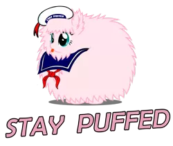 Size: 1101x929 | Tagged: derpibooru import, ghostbusters, oc, oc:fluffle puff, outfit, safe, solo, stay puft marshmallow man, unofficial characters only, xk-class end-of-the-world scenario