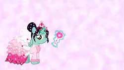 Size: 1920x1080 | Tagged: artist:alisonwonderland1951, artist:glowofthecrystal, derpibooru import, ponified, princess, safe, solo, sugar rush, vanellope von schweetz, wallpaper, wreck-it ralph