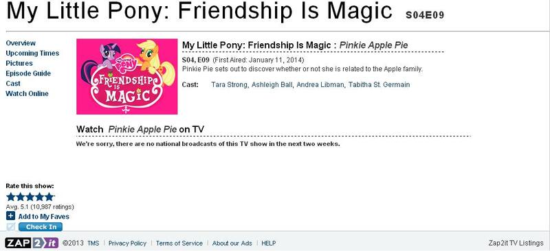 Size: 978x447 | Tagged: safe, derpibooru import, pinkie pie, pinkie apple pie, apple family, meta, synopsis, text, text only, zap2it