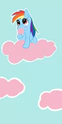 Size: 500x1000 | Tagged: artist:joycall6, cloud, cloudy, cotton candy, cotton candy cloud, derpibooru import, food, rainbow dash, safe, solo