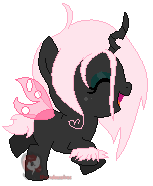 Size: 153x186 | Tagged: artist:ipandacakes, changeling, changeling oc, derpibooru import, heart, hybrid, interspecies offspring, magical lesbian spawn, oc, oc:pomf puff, offspring, parent:oc:fluffle puff, parent:queen chrysalis, parents:canon x oc, parents:chrysipuff, pink changeling, safe, simple background, solo, transparent background, unofficial characters only, vector
