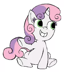 Size: 395x439 | Tagged: artist:darlimondoll, derpibooru import, female, mane, safe, smiling, solo, sweetie belle, tail, teeth