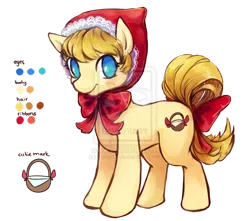 Size: 800x708 | Tagged: safe, artist:crystal-chima, derpibooru import, oc, unofficial characters only, adoptable, little red riding hood, reference sheet, solo