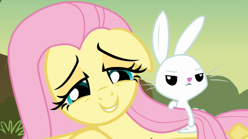 Size: 1054x591 | Tagged: angel bunny, derpibooru import, fluttershy, hurricane fluttershy, safe, screencap