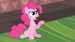 Size: 853x480 | Tagged: derpibooru import, mmmystery on the friendship express, pinkie pie, safe, screencap, solo