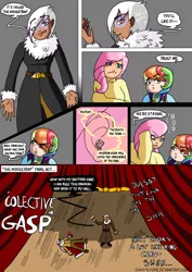 Size: 752x1063 | Tagged: artist:chaoticyume, comic, derpibooru import, fluttershy, gilda, hamlet, human, humanized, light skin, moderate dark skin, rainbow dash, safe