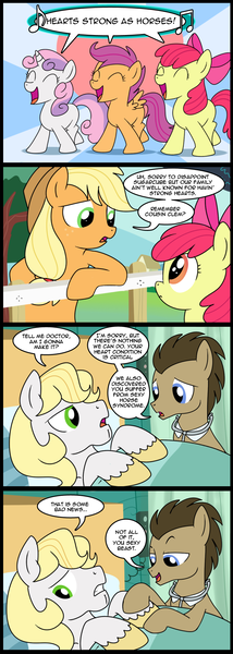 Size: 712x2000 | Tagged: apple bloom, applejack, artist:madmax, bed, comic, cutie mark crusaders, derpibooru import, doctor whooves, flight to the finish, funny, hearts as strong as horses, hospital, oc, safe, scene parody, scootaloo, sweetie belle, time turner