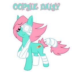 Size: 600x600 | Tagged: safe, artist:magicaitrevor, derpibooru import, oc, oc:oopsie daisy, unofficial characters only, earth pony, pony, injured, oopsie daisy, solo