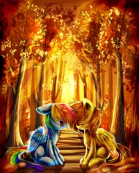 Size: 3200x4000 | Tagged: safe, artist:aquagalaxy, derpibooru import, rainbow dash, spitfire, scenery