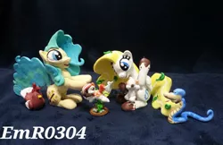 Size: 1024x662 | Tagged: artist:emr0304, chicken, derpibooru import, irl, oc, oc:chad, oc:cobalt tangle, oc:pebbles, photo, safe, sculpture, snake, unofficial characters only