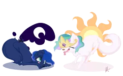 Size: 1133x708 | Tagged: artist:lolepopenon, derpibooru import, dog, dogified, moon moon, moonmutt, princess celestia, princess luna, royal sisters, safe, simple background, species swap, sunmutt, sun sun, transparent background