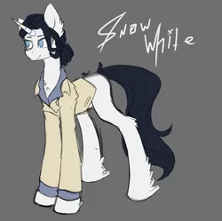 Size: 775x773 | Tagged: artist:libidon, blank flank, clothes, crossover, derpibooru import, fables, ponified, safe, snow, snow white, solo, telltale games, the wolf among us, video game