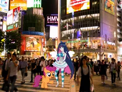 Size: 720x540 | Tagged: safe, derpibooru import, edit, scootaloo, pony, anarchy stocking, bad edit, crossing, japan, mariya ise, meme, night, panty and stocking with garterbelt, shibuya, skyline, skyscraper, voice actor joke