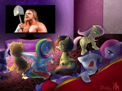 Size: 1280x960 | Tagged: applejack, burial time, crying, derpibooru import, exploitable meme, fluttershy, mane six, meme, oc, oc:pauly sentry, pinkie pie, rainbow dash, rarity, sad movie meme, safe, triple h, twilight sparkle, wwe