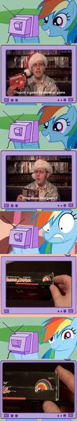 Size: 562x3068 | Tagged: angry video game nerd, avgn wish list, christmas miracle, derpibooru import, exploitable meme, ljn, meme, obligatory pony, rainbow dash, safe, spider-man, tv meme, wat