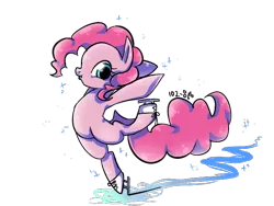 Size: 640x480 | Tagged: safe, artist:kkuyo, derpibooru import, pinkie pie, pony, bipedal, ice, ice skating, skating, solo