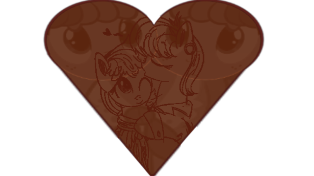 Size: 640x360 | Tagged: artist:notsofrequentuser, artist:xioade, chickadee, chocolate, christmas, cookie, edit, female, harshbottom, heart, kissing, lesbian, love, ms. harshwhinny, ms. peachbottom, safe, shipping