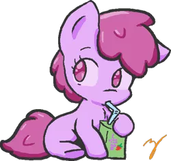Size: 526x497 | Tagged: artist:zutcha, berry punch, berryshine, cute, derpibooru import, filly, juice box, safe, solo