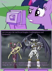 Size: 531x727 | Tagged: crusadermon, derpibooru import, digimon, dynasmon, exploitable meme, lordknightmon, meme, obligatory pony, royal knights, safe, text, tv meme, twilight sparkle