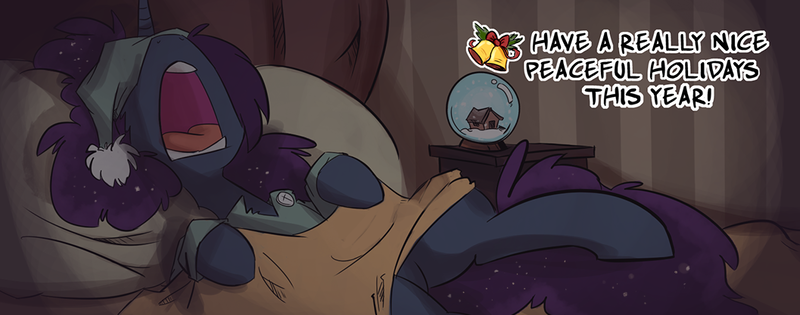 Size: 1057x416 | Tagged: artist:herny, bed, blanket, clothes, derpibooru import, luna-afterdark, pajamas, pillow, princess luna, safe, sleeping, snoring, solo