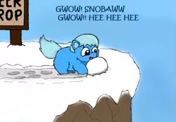 Size: 735x512 | Tagged: artist:mr tiggly the wiggly walnut, fluffy pony, safe, snow, snowball, solo, winter
