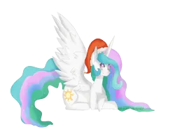 Size: 3000x2297 | Tagged: safe, artist:oddends, derpibooru import, princess celestia, pony, christmas, female, hat, mare, santa hat, simple background, solo, transparent background