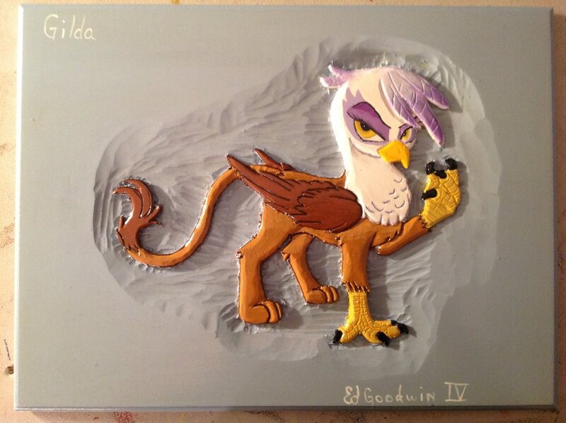 Size: 1024x765 | Tagged: safe, artist:kittehkatbar, artist:spikefiremane, derpibooru import, gilda, gryphon, carving, craft, photo, solo, wood