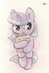 Size: 576x867 | Tagged: artist:slightlyshade, book, derpibooru import, safe, solo, traditional art, twilight sparkle