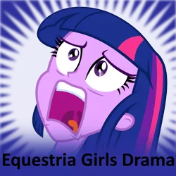 Size: 1024x1024 | Tagged: safe, artist:the smiling pony, derpibooru import, twilight sparkle, derpibooru, equestria girls, drama, equestria girls drama, frown, meme, meta, official spoiler image, open mouth, screaming, solo, spoilered image joke, tongue out, twiscream, uvula, wide eyes