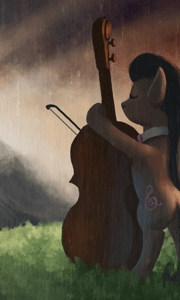 Size: 180x300 | Tagged: animated, artist:scouthiro, cello, derpibooru import, musical instrument, octavia melody, rain, safe