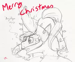 Size: 1280x1052 | Tagged: artist:ordinarydraw, artist:when-we-say-goodbye, ask buttahscotch, bottomless, butterscotch, christmas lights, clothes, fluttershy, partial nudity, rule 63, safe, sketch, solo, sweater, sweatershy, tumblr