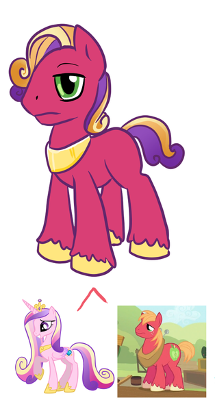 Size: 544x1041 | Tagged: safe, artist:desert-sage, derpibooru import, big macintosh, princess cadance, oc, earth pony, pony, crack shipping, male, offspring, parent:big macintosh, parent:princess cadance, parents:cadmac, stallion