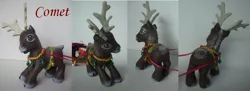 Size: 995x361 | Tagged: artist:berrymouse, comet, custom, deer, derpibooru import, g3, irl, photo, reindeer, safe, sleigh, solo, toy