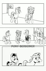 Size: 1320x2040 | Tagged: al calavicci, al (character), artist:pony-berserker, clothes, comic, crossdressing, derpibooru import, dress, flank thrasher, gaffer, gizmo, lineart, safe, sam beckett