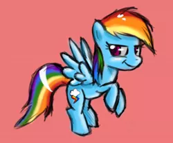 Size: 606x504 | Tagged: safe, artist:littlehappypanda, derpibooru import, rainbow dash, pegasus, pony, female, flying, smiling, solo